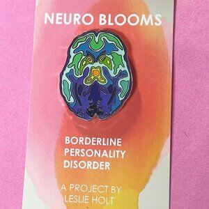 brain enamel pin - Borderline Personality - science art